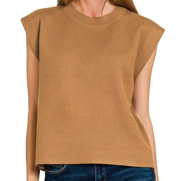 NWT Zenana Round Neck Viscose Sweater Vest - Picture 2 of 3